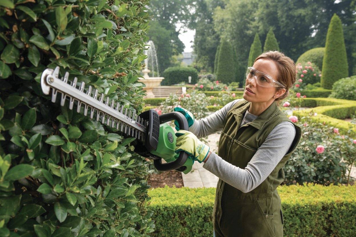 Cordless hedge trimmer maintenance steps, clean and sharpen blades